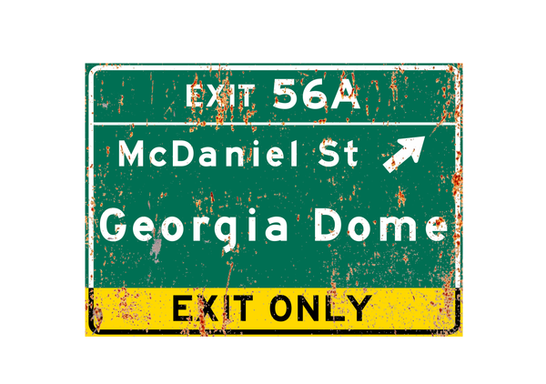 Georgia Dome – Classic Stadium Metal Sign For the Sports Lover Winks Print
