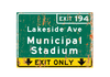 Cleveland Municipal Stadium – Classic Stadium Metal Sign For the Sports Lover Winks Print