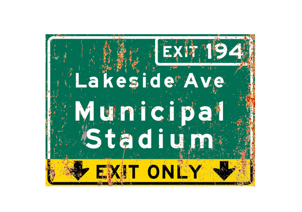 Cleveland Municipal Stadium – Classic Stadium Metal Sign For the Sports Lover Winks Print