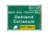 Oakland Coliseum – Classic Stadium Metal Sign For the Sports Lover Winks Print