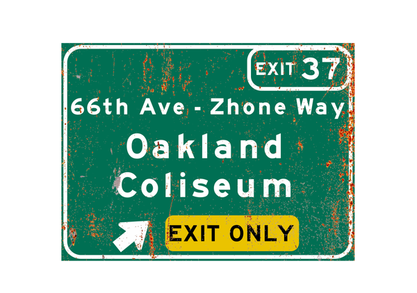 Oakland Coliseum – Classic Stadium Metal Sign For the Sports Lover Winks Print