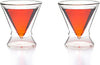 Double-Walled Stemless Martini Glasses - Set of 2/Set of 4 - 8oz For the Bar Lemonsoda Set of 2 (With Ring Base)