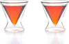 Double-Walled Stemless Martini Glasses - Set of 2/Set of 4 - 8oz For the Bar Lemonsoda Set of 2 (No Ring Base)