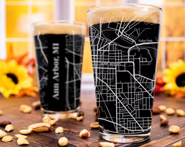 City Map Pint Glass - Top 50 US Cities