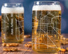 City Map Beer Can Glass - Top 50 US Cities
