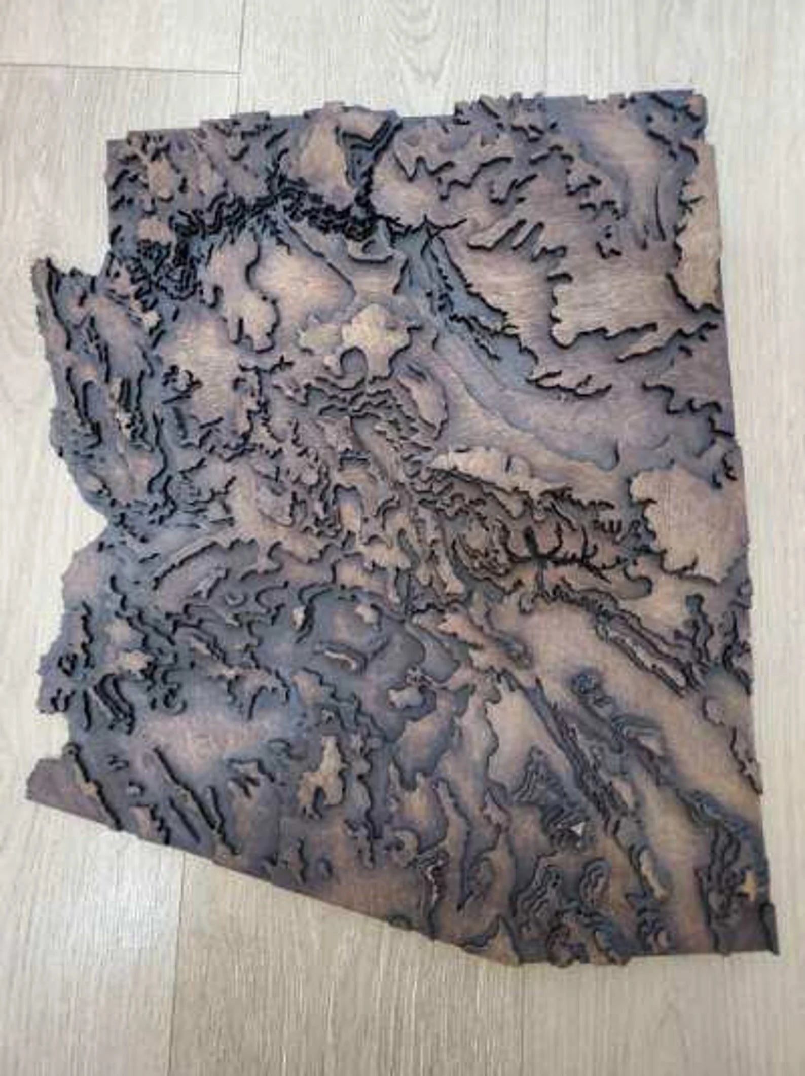 Arizona Topographical Map - Layered Wood Sign For the Man Cave Arizona Copper Beard