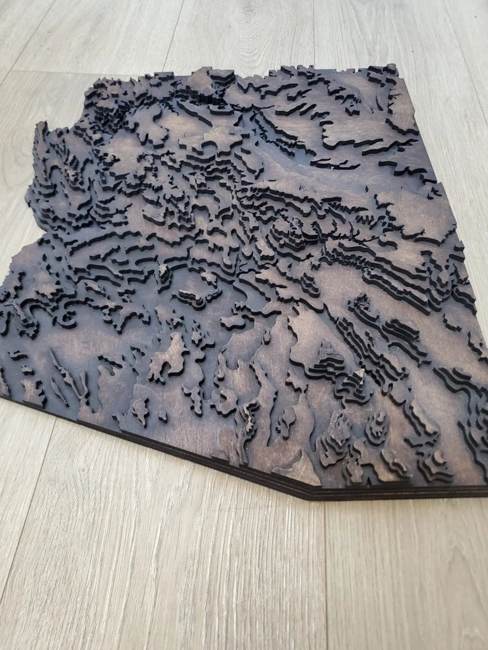 Arizona Topographical Map - Layered Wood Sign For the Man Cave Arizona Copper Beard