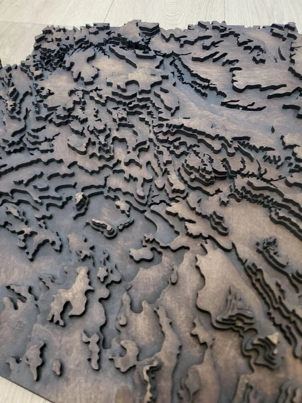 Arizona Topographical Map - Layered Wood Sign For the Man Cave Arizona Copper Beard