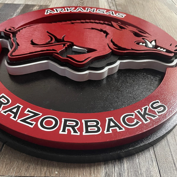 University of Arkansas Razorbacks - Layered Wood Sign For the Sports Lover Arizona Copper Beard