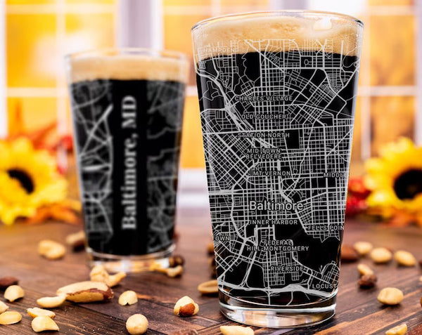 City Map Pint Glass - Top 50 US Cities