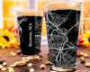 City Map Pint Glass - Top 50 US Cities For the Bar Hometown Gifts Boston MA