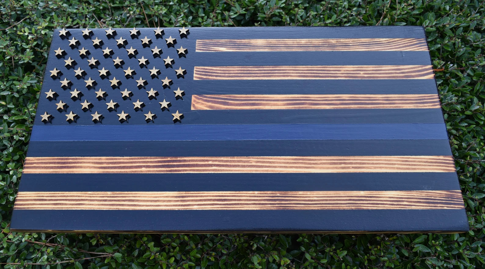 Thin Blue Line American Flag Concealed Gun Case - With Magnetic Release For the Outdoorsman 13 Stripes