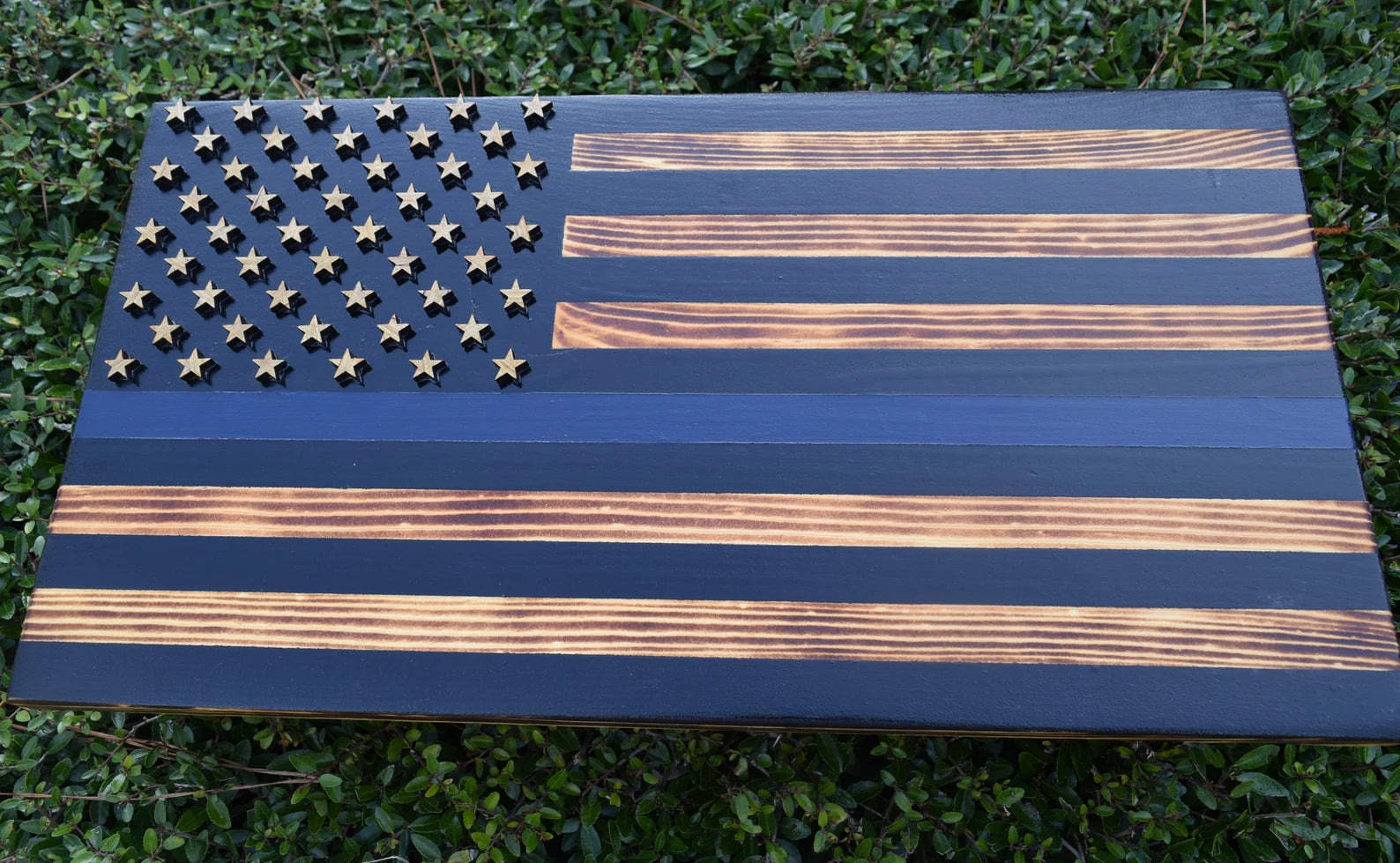 Thin Blue Line American Flag Concealed Gun Case - With Magnetic Release For the Outdoorsman 13 Stripes