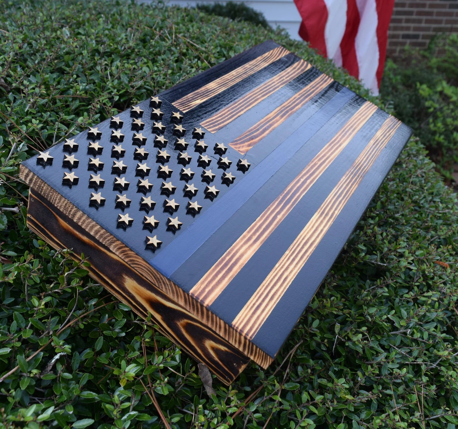 Thin Blue Line American Flag Concealed Gun Case - With Magnetic Release For the Outdoorsman 13 Stripes