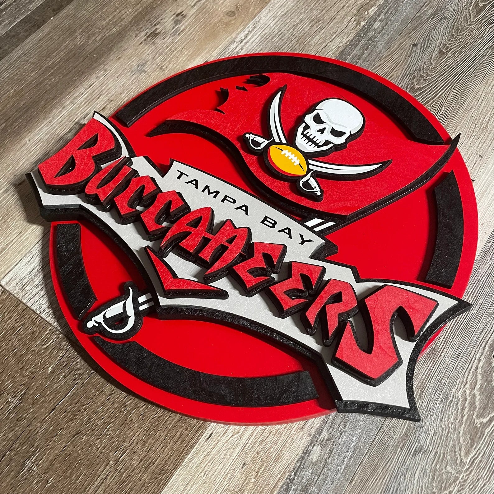 Tampa Bay Buccaneers - Layered Wood Sign For the Sports Lover Arizona Copper Beard