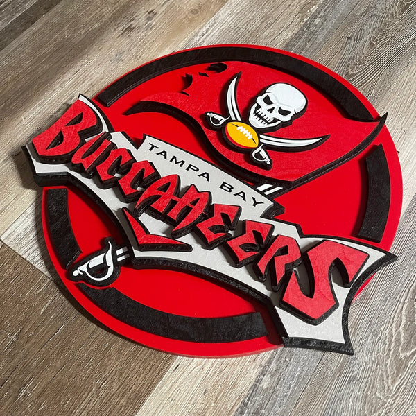 Tampa Bay Buccaneers - Layered Wood Sign For the Sports Lover Arizona Copper Beard