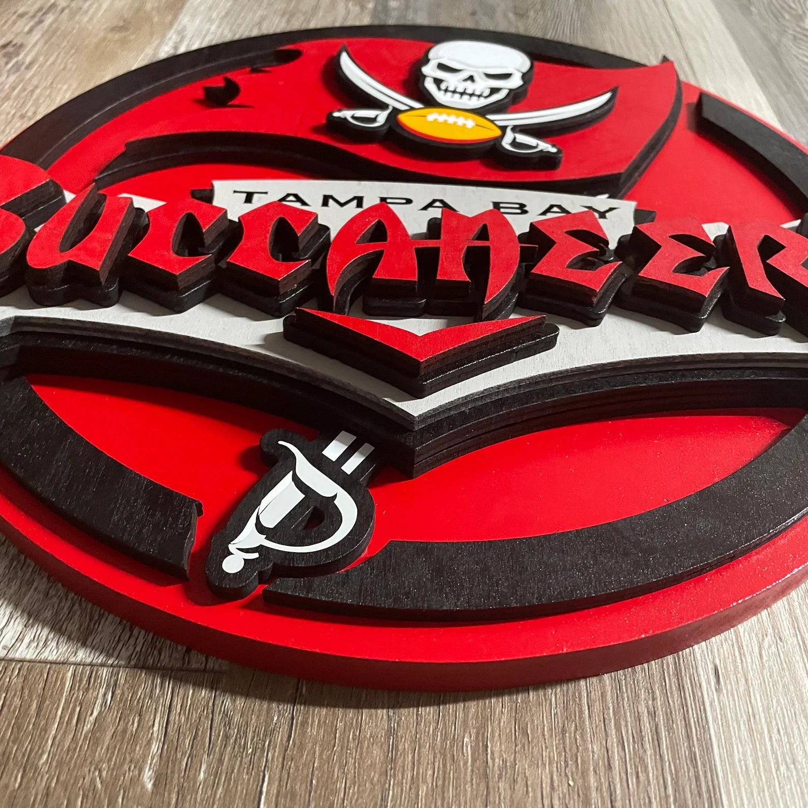 Tampa Bay Buccaneers - Layered Wood Sign For the Sports Lover Arizona Copper Beard