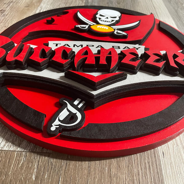 Tampa Bay Buccaneers - Layered Wood Sign For the Sports Lover Arizona Copper Beard