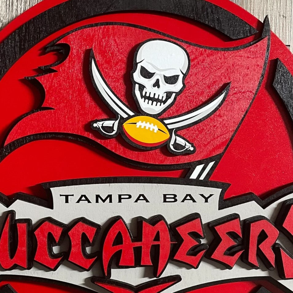 Tampa Bay Buccaneers - Layered Wood Sign For the Sports Lover Arizona Copper Beard