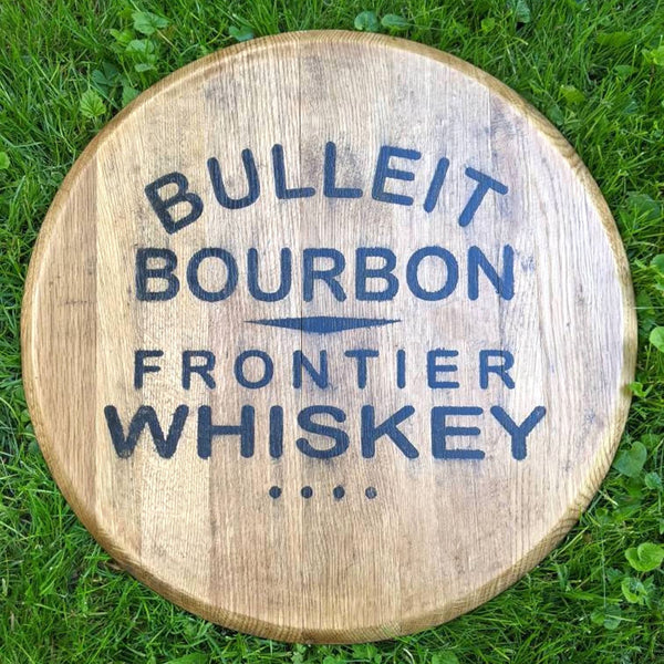 Bulleit Bourbon Barrel Top - Wall Hanging For the Man Cave Gambill Woodworking