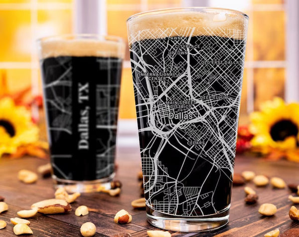City Map Pint Glass - Top 50 US Cities