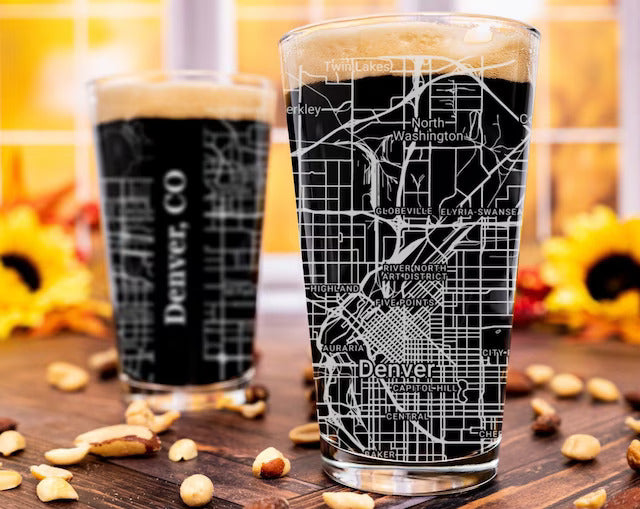 City Map Pint Glass - Top 50 US Cities
