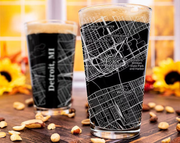 City Map Pint Glass - Top 50 US Cities