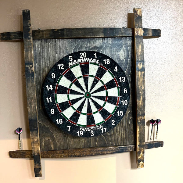Bourbon Barrel Stave Dart Board For the Player Bluegrass Barrels