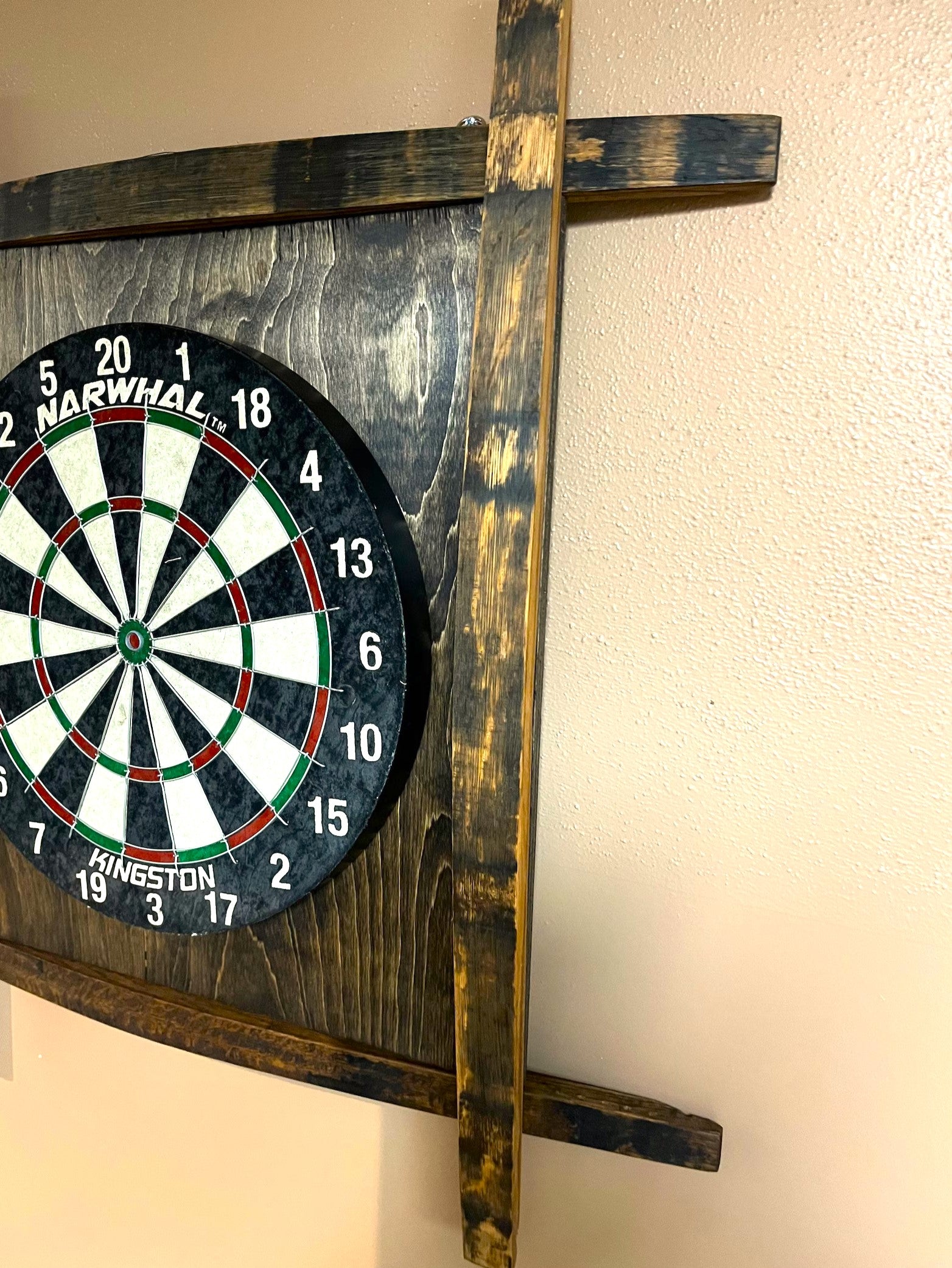 Bourbon Barrel Stave Dart Board For the Player Bluegrass Barrels