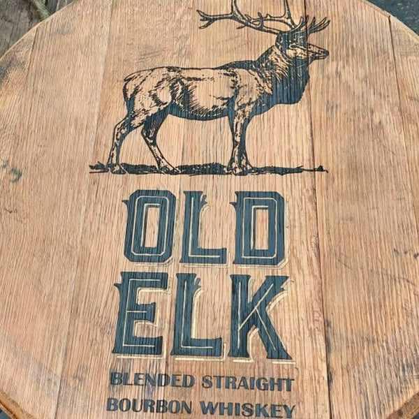 Old Elk Bourbon Barrel Top - Wall Hanging For the Man Cave Gambill Woodworking