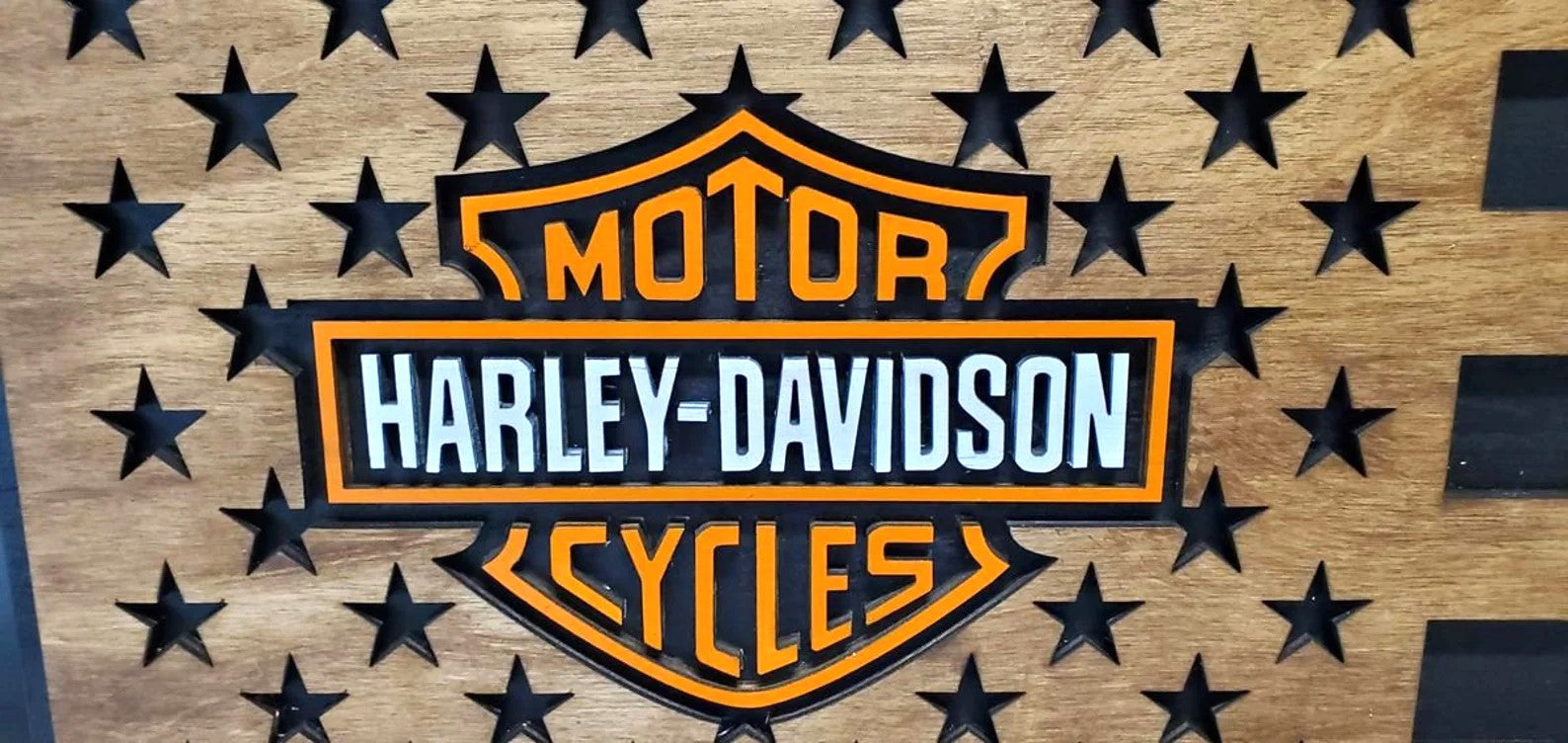 Harley-Davidson Flag - Poker Chip Display For the Gear Head From the Mind