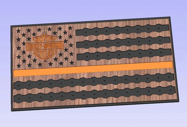 Harley-Davidson Flag - Poker Chip Display For the Gear Head From the Mind