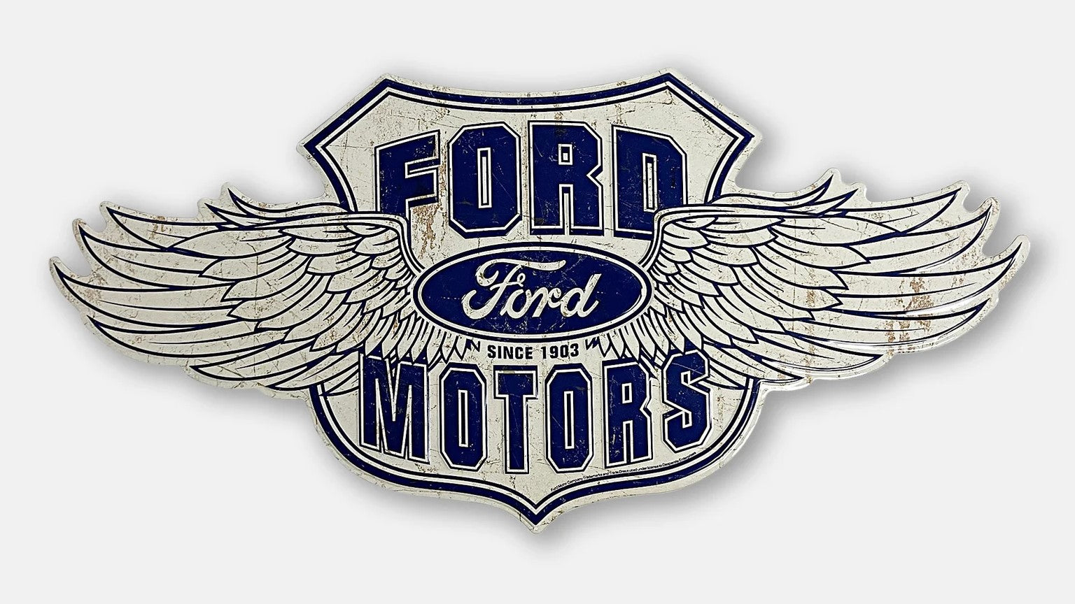 Ford Motors '32-Inch Winged Logo' - Tin Metal Sign For the Gear Head Sign Box Co.