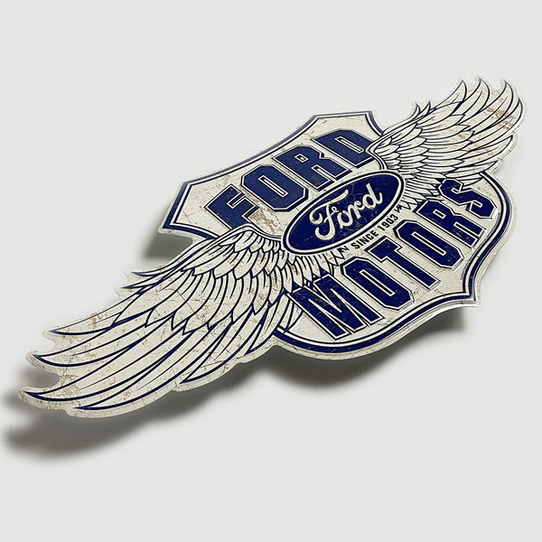 Ford Motors '32-Inch Winged Logo' - Tin Metal Sign For the Gear Head Sign Box Co.