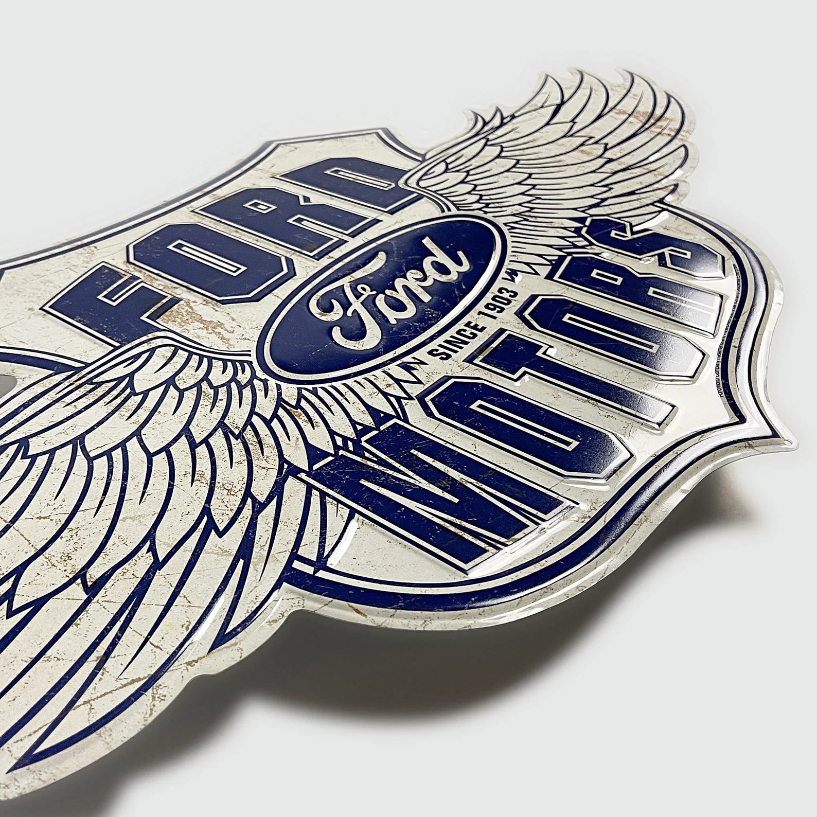 Ford Motors '32-Inch Winged Logo' - Tin Metal Sign For the Gear Head Sign Box Co.