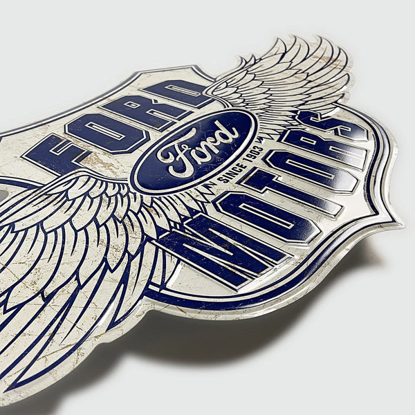 Ford Motors '32-Inch Winged Logo' - Tin Metal Sign For the Gear Head Sign Box Co.