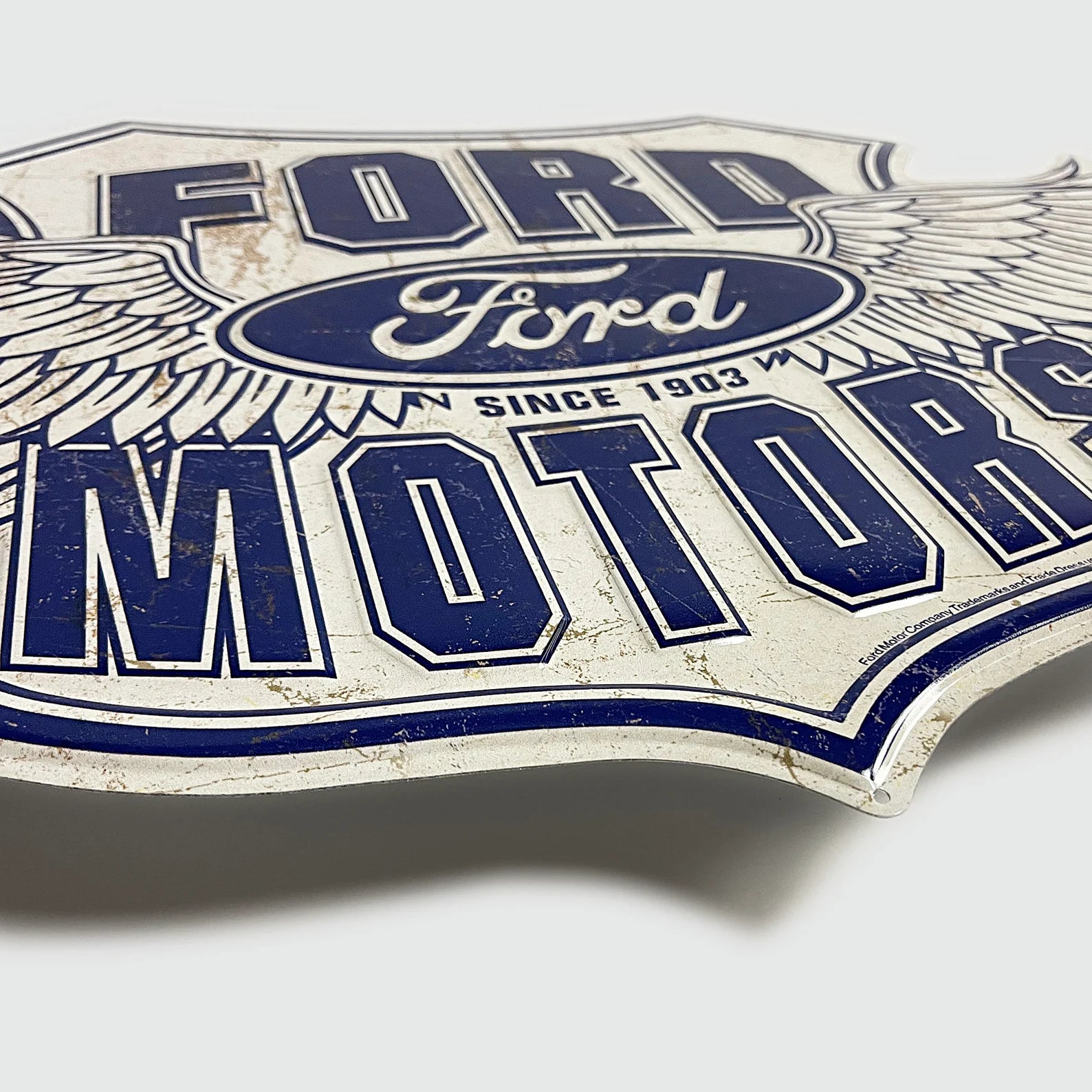 Ford Motors '32-Inch Winged Logo' - Tin Metal Sign For the Gear Head Sign Box Co.