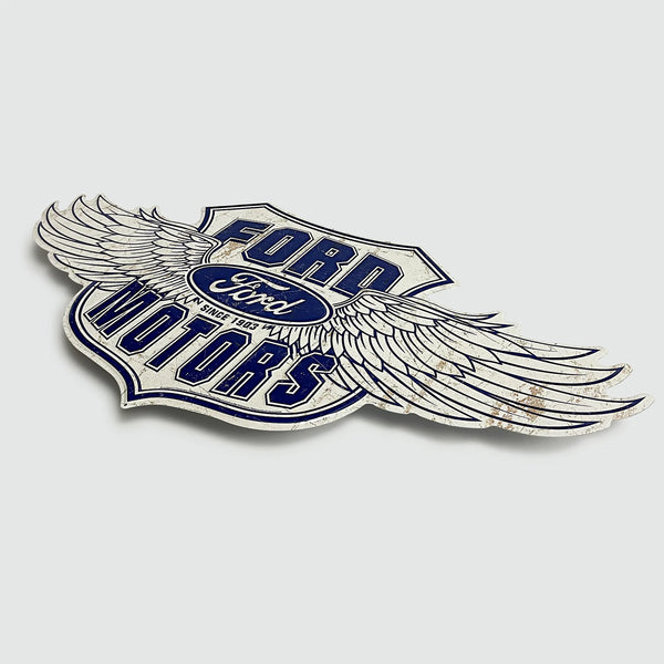 Ford Motors '32-Inch Winged Logo' - Tin Metal Sign For the Gear Head Sign Box Co.