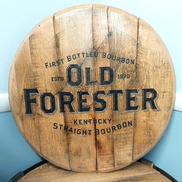 Old Forester Bourbon Barrel Top - Wall Hanging For the Man Cave Gambill Woodworking