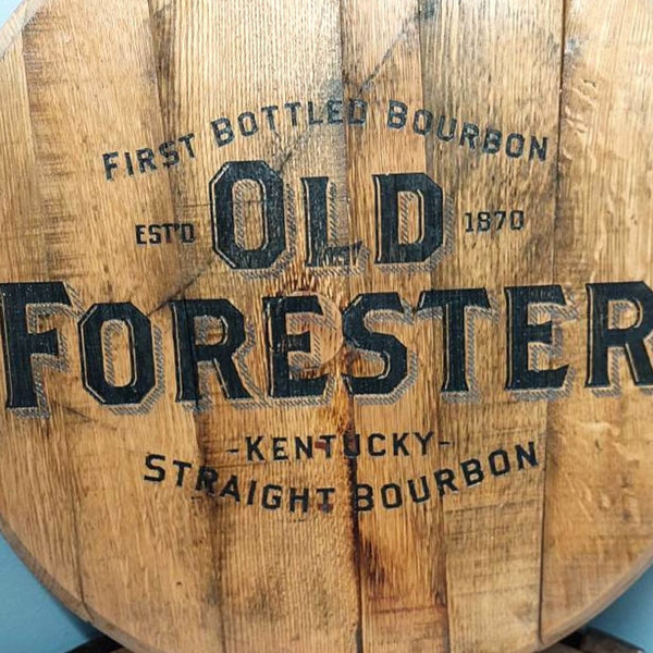 Old Forester Bourbon Barrel Top - Wall Hanging For the Man Cave Gambill Woodworking