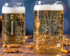 City Map Beer Can Glass - Top 50 US Cities