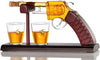 Revolver Gun Whiskey Decanter - with 2 Bullet Shot Glasses For the Bar The Diamond Glassware