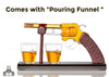 Revolver Gun Whiskey Decanter - with 2 Bullet Shot Glasses For the Bar The Diamond Glassware