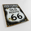 Historic Old Route 66 - Tin Metal Sign For the Man Cave Sign Box Co.