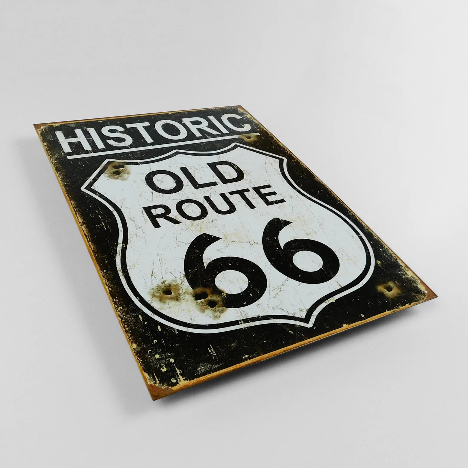 Historic Old Route 66 - Tin Metal Sign For the Man Cave Sign Box Co.