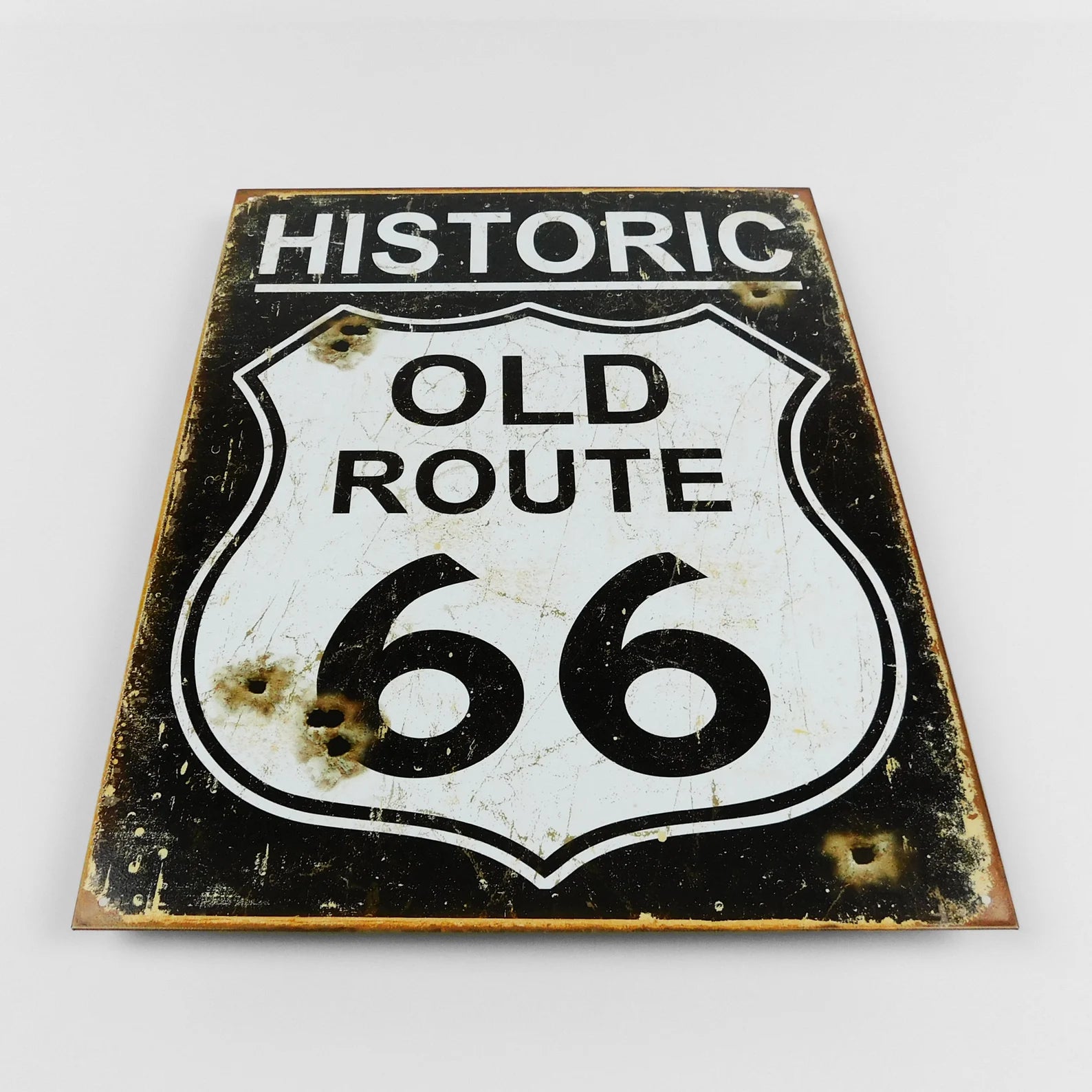 Historic Old Route 66 - Tin Metal Sign For the Man Cave Sign Box Co.