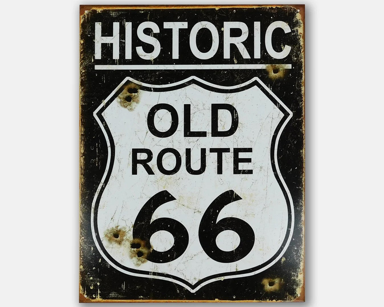 Historic Old Route 66 - Tin Metal Sign For the Man Cave Sign Box Co.