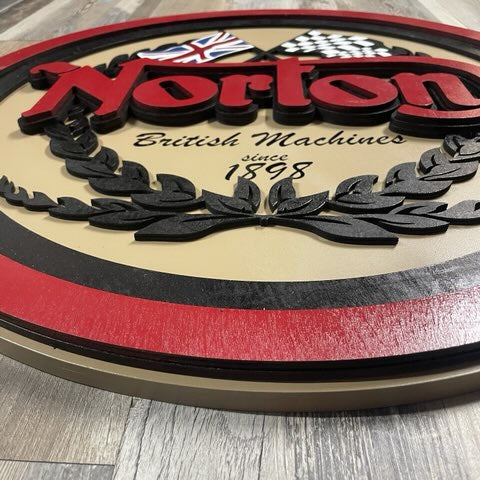 Norton Motorcycles - Layered Wood Sign For the Gear Head Arizona Copper Beard