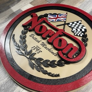 Norton Motorcycles - Layered Wood Sign For the Gear Head Arizona Copper Beard
