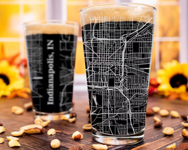 City Map Pint Glass - Top 50 US Cities